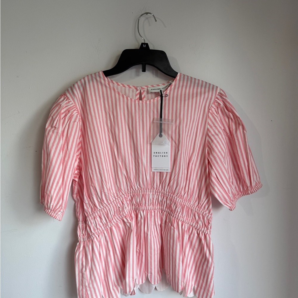English Factory Pink Striped Top